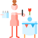 woman,management,professions and jobs,notebook,table,event,planner,Flowerpot,master of ceremonies